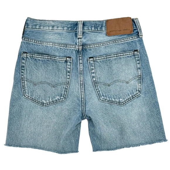 American Eagle AE Cutoff Jean Shorts Jorts Relaxed Slim Fit Distressed | Size 26 - Picture 2 of 6